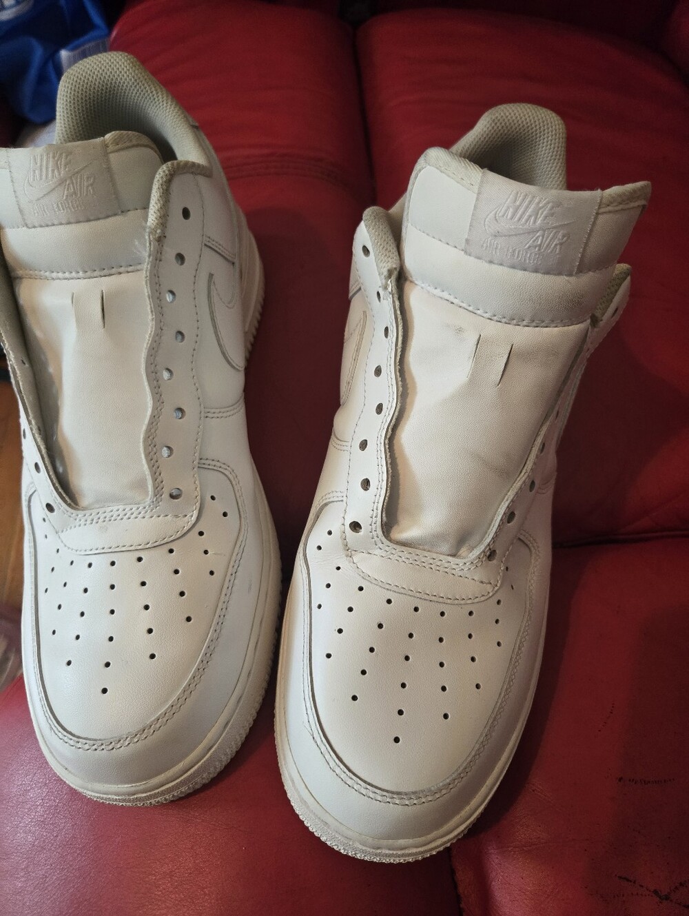 Nike White Men's Low-Top Leather Sneakers